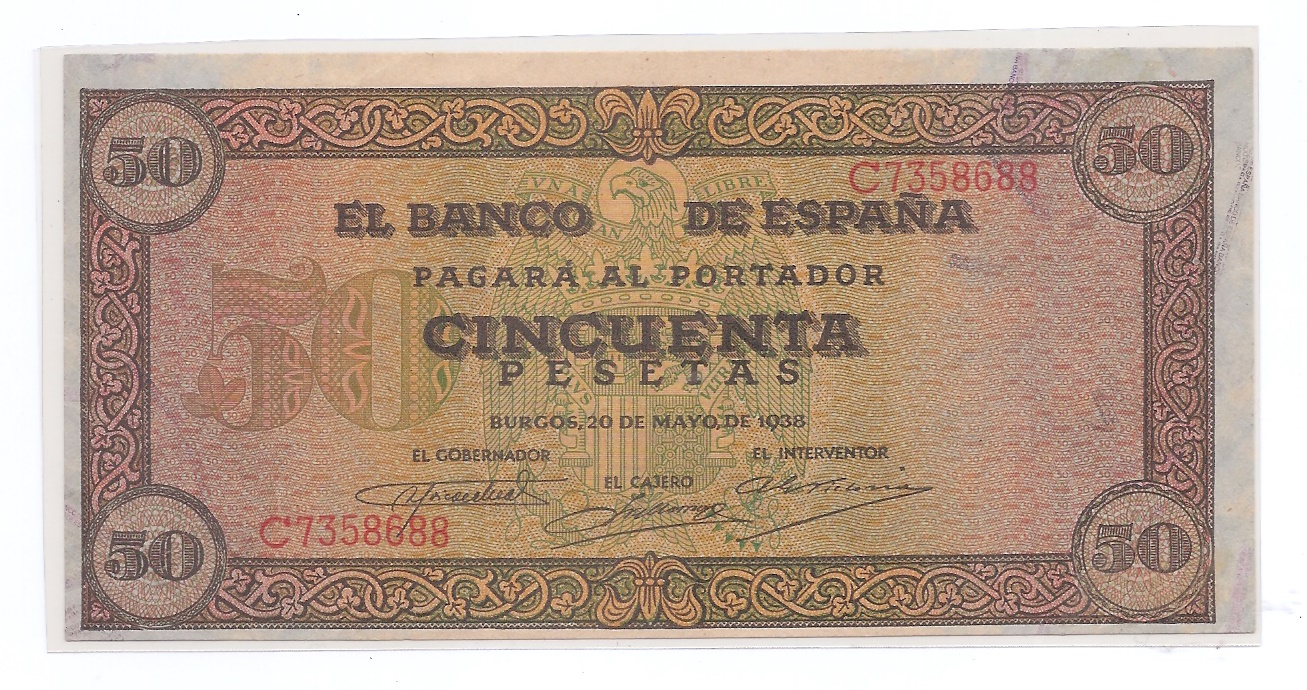  ESTADO ESPAÑOL AÑO 1938 DE 50 PTS